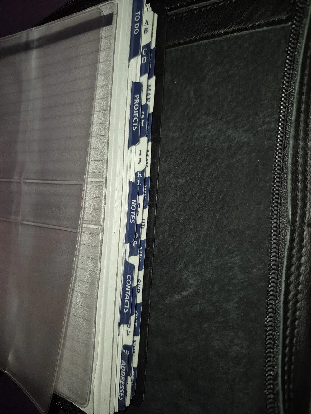 Kirkland Signature 7 Ring Binder Classic Planner Black Premium Leather Zip Case